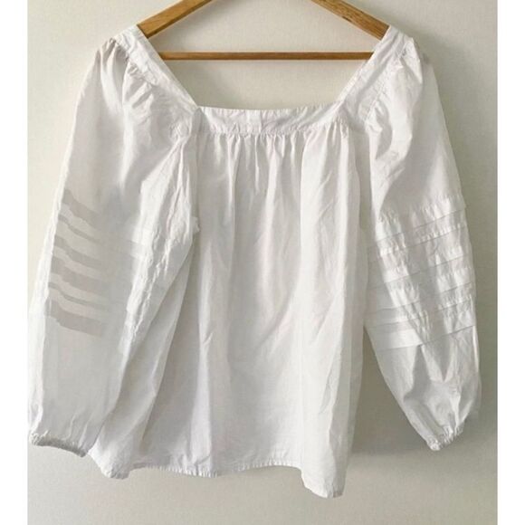 Square-Neck Pleat-Sleeve Top Size M / NWOT - Picture 5 of 7